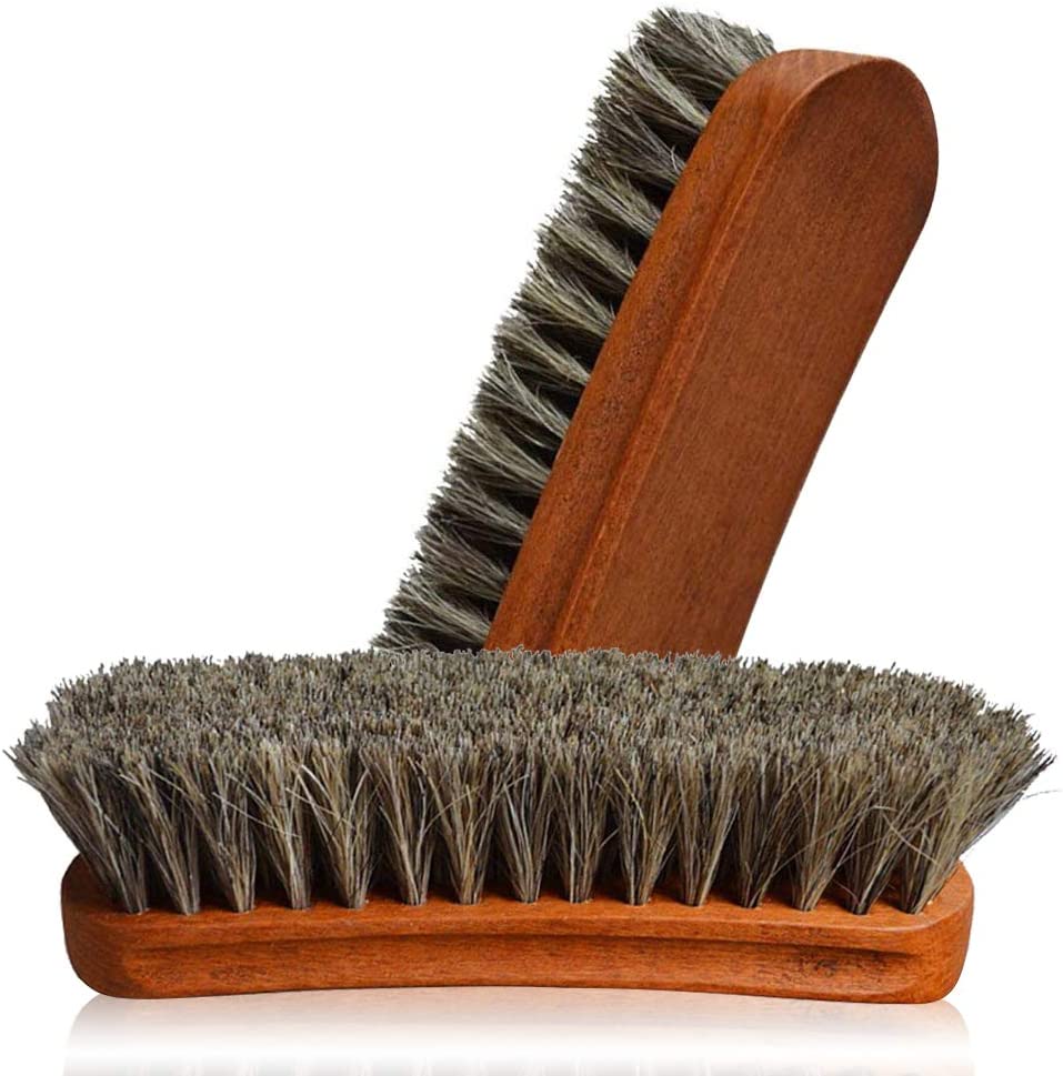 Cobbler's Choice Co. Concave Wood Handle Horsehair Brush